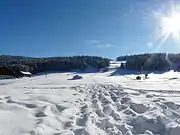 La piste de ski.