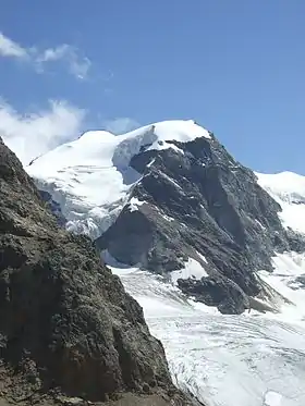 Le piz Cambrena (depuis le refuge de Diavolezza).