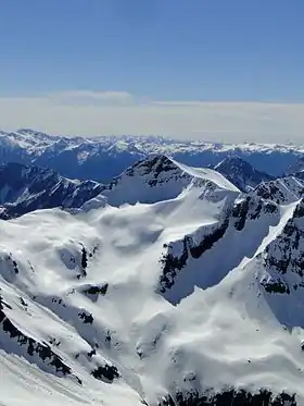 Vue hivernale du pizzo Tornello.