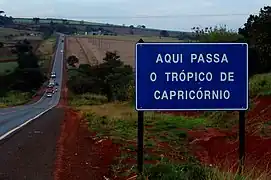 Tropique du Capricorne au Brésil.