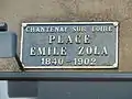 Plaque de la place Zola, initialement à Chantenay-sur-Loire