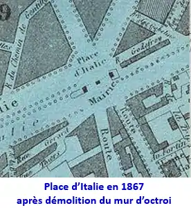 Place d'Italie en 1867.