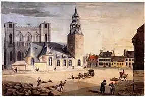 La place d'Armes, 1828,aquarelle de Robert Auchmuty Sproule