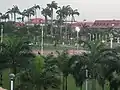 Place des Palmistes sous la pluie à Cayenne.