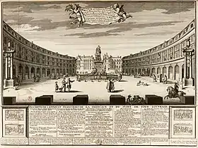 La place en 1686, gravure publiée par Claude-François Ménestrier en 1689.