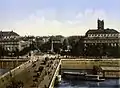 Le pont et la place du Châtelet sur la rive droite.