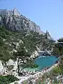 Une plage au fond de la calanque de Sugiton