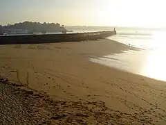 La plage du Môle à marée basse.