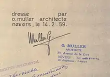 O. Muller, architecte, Nevers.