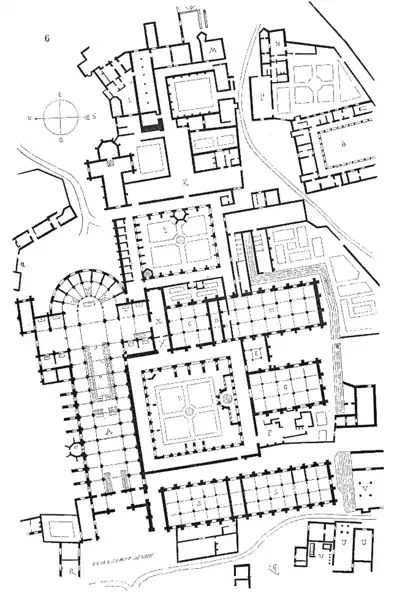 Plan des bâtiments monastiques.