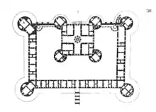 Plan du château de Chambord tiré du Dictionnaire d’architecture française du 11ème au 16ème siècle d’Eugène Viollet-le-Duc (1856).