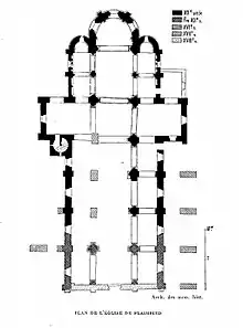 Plan de l'église de Plaimpied (source BNF.fr