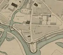 Représentation sur un plan XVIIIe siècle, bibliothèque Georges-Pompidou.