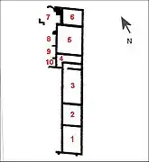 Plan de la villa romaine de Fount de Rome.