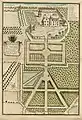 Plan des jardins et du château du Fresne (vers 1700).