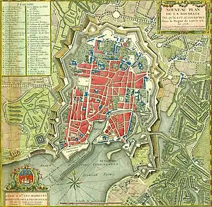 Plan de La Rochelle et de l'enceinte Ferry en 1773.