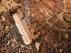Le Circus Maximus sur la maquette de Paul Bigot.