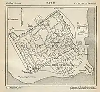 Plan de Sfax en 1888.