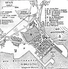 Plan de Sfax en 1928.