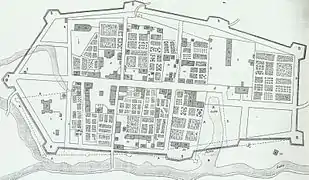 Plan de Trois-Rivières en 1704.