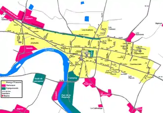 Carte du bourg d'Yzeures-sur-Creuse