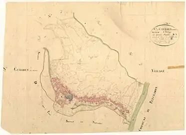 Plan cadastral de Saint-Guilhem-le-Désertdressé en 1828.