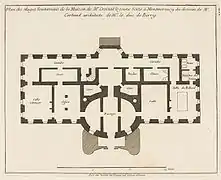 Plan du sous-sol du château-neuf de Montmorency. Mariette, vers 1730.