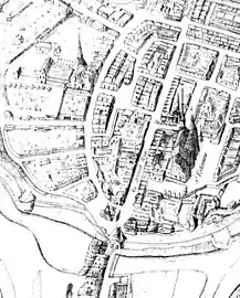 Aspect en 1635, plan Picart, bibliothèque de Reims