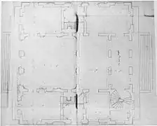 Plan du château de Chaville, Etienne-Louis Boullée, AN. Vers 1764.