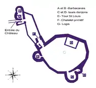 Plan du château au XIIIe siècle.