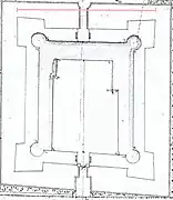 Plan du château de Faÿ-les-Nemours (Seine et Marne), au XVIIIe siècle, AN.