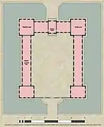 Essai de restitution du plan du château de Fresnes (Seine et Marne), avant les travaux de Mansart.