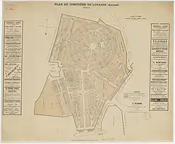 Plan du cimetière en 1898.