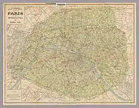 Plan commode de Paris métropolitain et nord-sud, 1925.