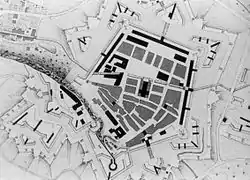 croquis représentant un plan de Belfort en 1768