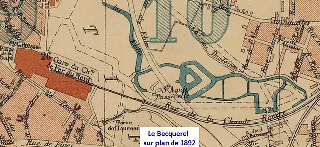 Le Becquerel sur plan de 1892 peu avant sa couverture