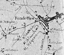 Plan de Fondettes et du château de la Plaine en 1940.