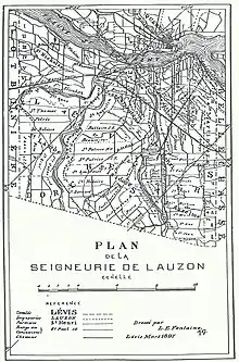 Plan de La Seigneurie de Lauzon