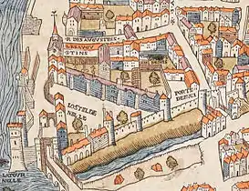 Porte de Buci sur le plan de Truschet et Hoyau (1550).