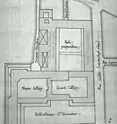 Plan du quartier en 1884 avec l'impasse Chartière.