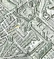 Extrait du plan de Vassalieu de 1609 avec la rue de l'Autruche passant devant le Louvre.