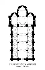 plan de l'église établi par Jean Virey en 1890