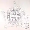 Plan de l'ancienne église Saint-Étienne.