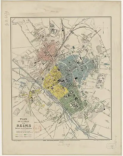 Plan de Reims en 1885.