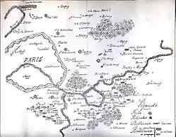 Plan de la bataille de Champigny, publié dans Paris-Journal de 1870-1871.