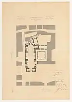 Plan de la cathédrale de Cahors, par C. Lainé (1855).