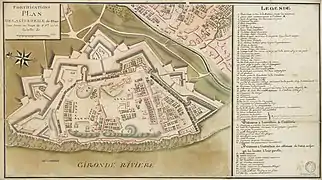 Plan de la citadelle vers 1750.