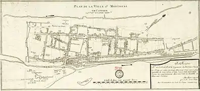 Plan de la ville de Montreal en Canada, 1723