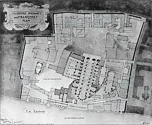 Reconstitution des édifices du groupe cathédral de Lyon au XVIe siècle par Rogatien le Nail, 1908.