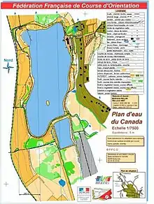  Carte de Course d'Orientation du Plan d'eau du Canada à Beauvais (France) n°2008-D60-56